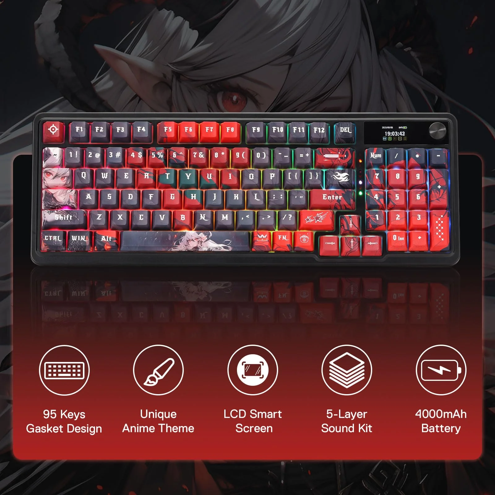 ARTEMIS K719 PRO Keyboard & PREDATOR M612 PRO Mouse Anime Combo - Image 3