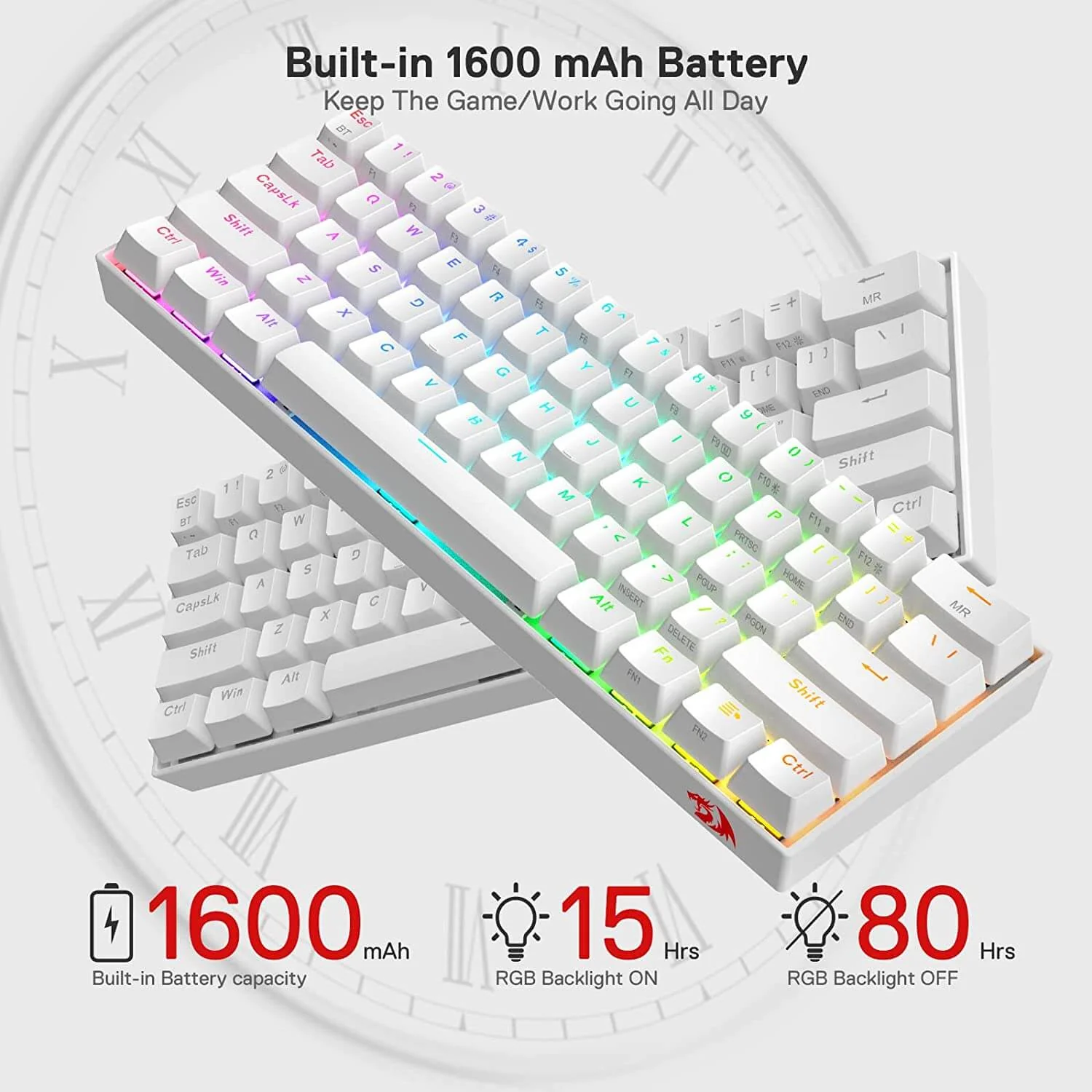 DRACONIC PRO K530 WHITE (Tactile Blue Switches) - Image 3