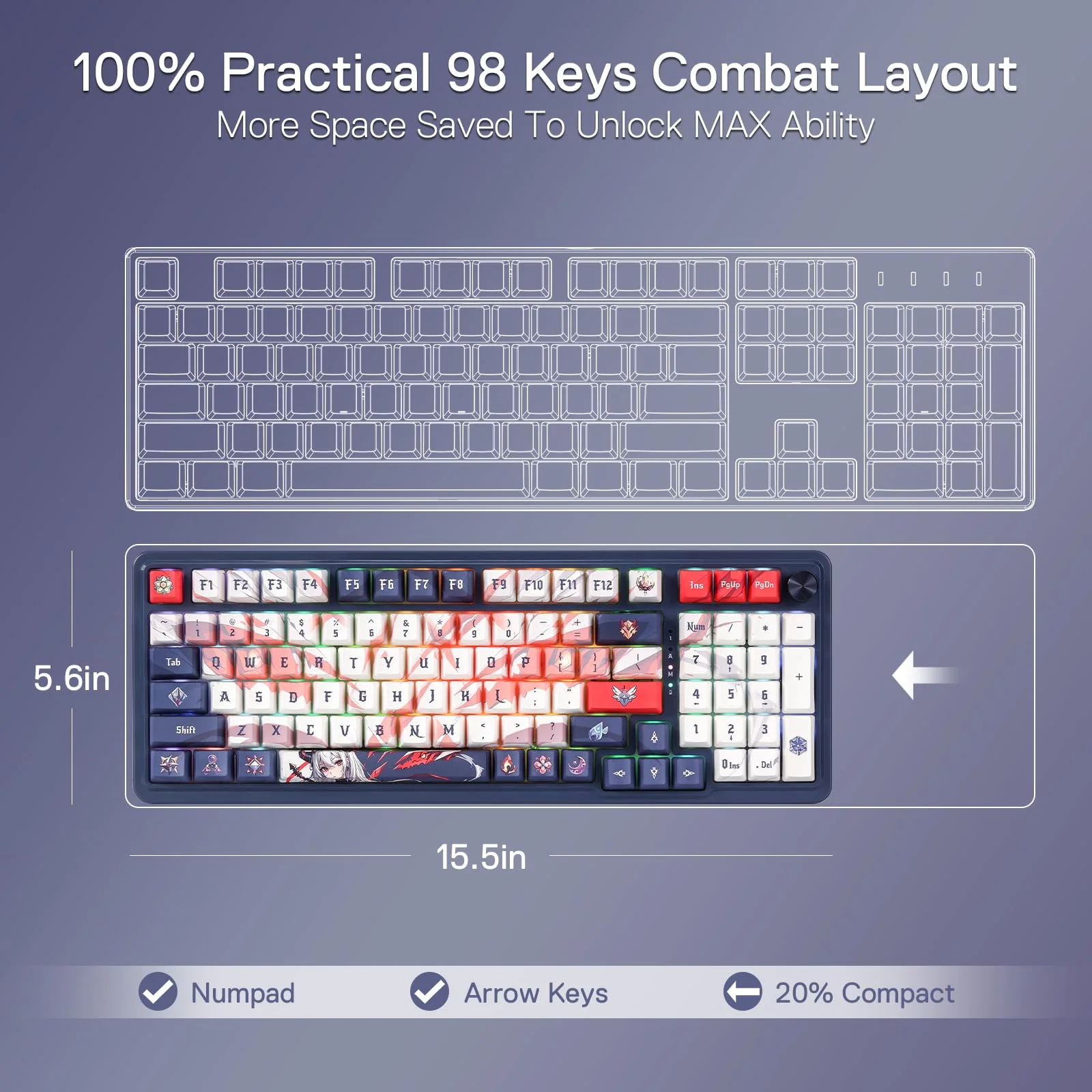 EISA K686 PRO SE Keyboard & M612 PRO Gaming Mouse Anime Combo - Image 7