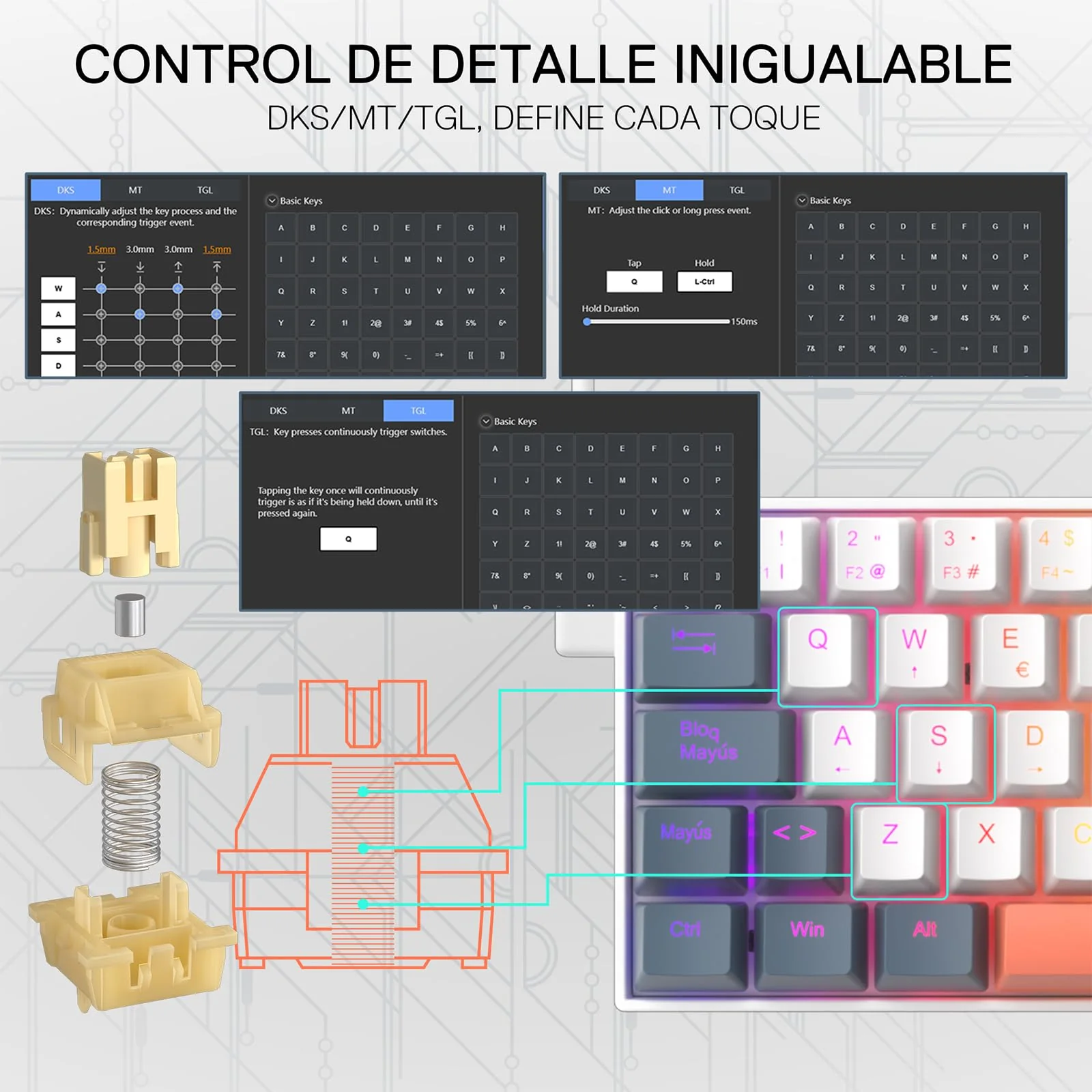 FIZZ K617 HE 60% Teclado Gaming Efecto Hall QWERTY - Image 6
