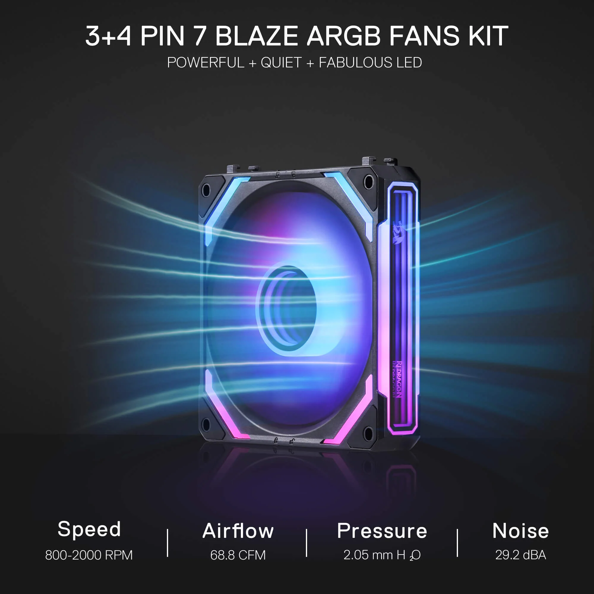 (Open-box) GCF012 Reverse 120mm ARGB PC Case Fan - Image 4