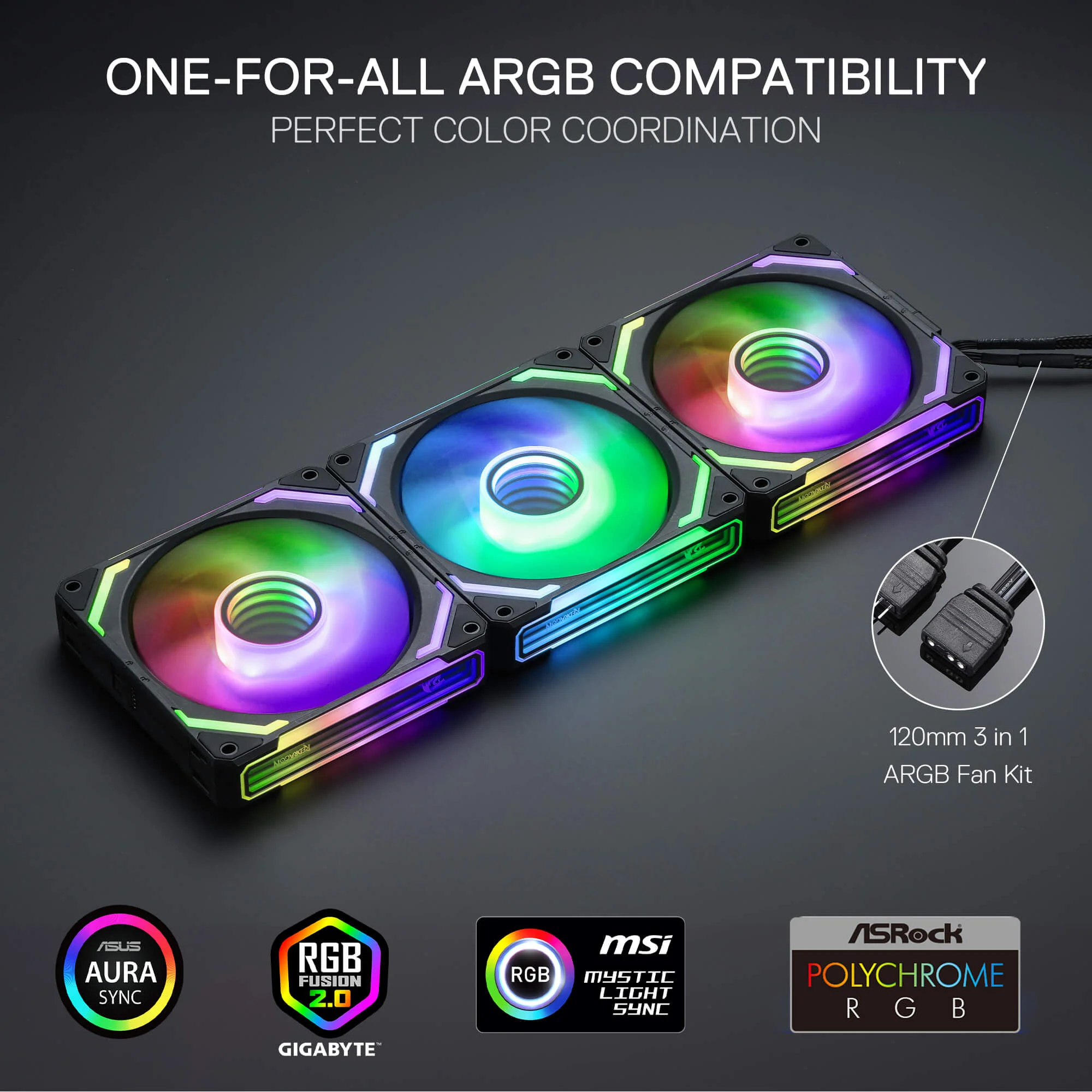 (Open-box) GCF012 Reverse 120mm ARGB PC Case Fan - Image 5