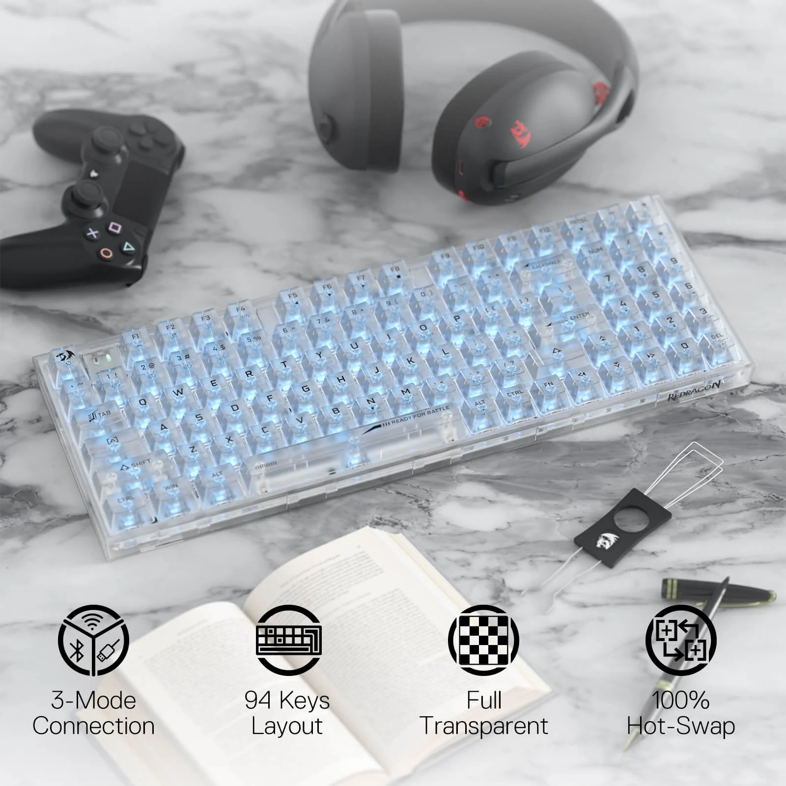 IRELIA K658 PRO 90% Full-Transparent Keyboard - Image 4